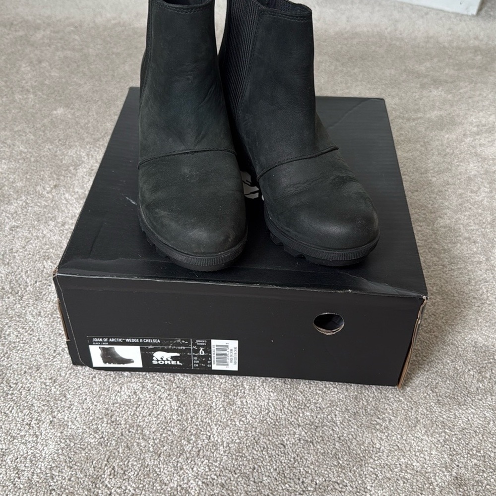 Sorel Black Wedge Chelsea Boots